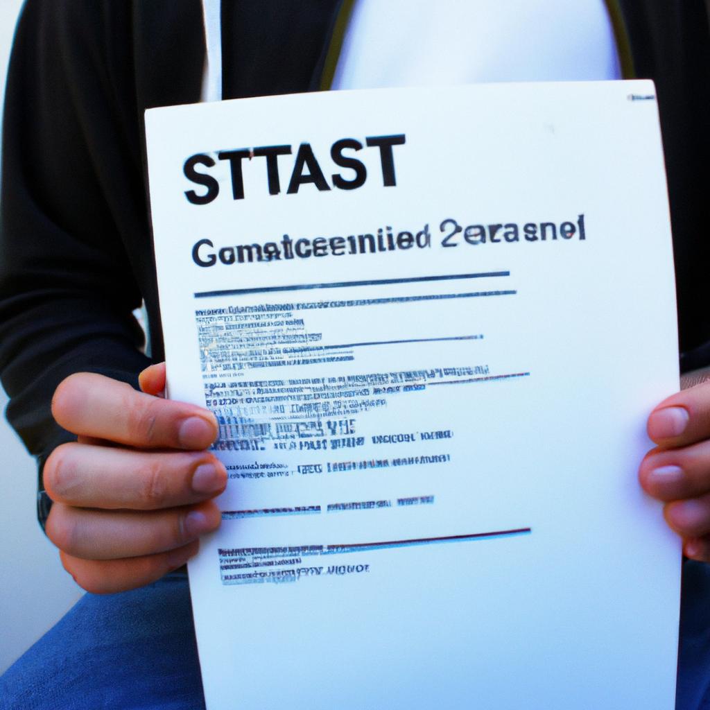 Person holding standardized test booklet