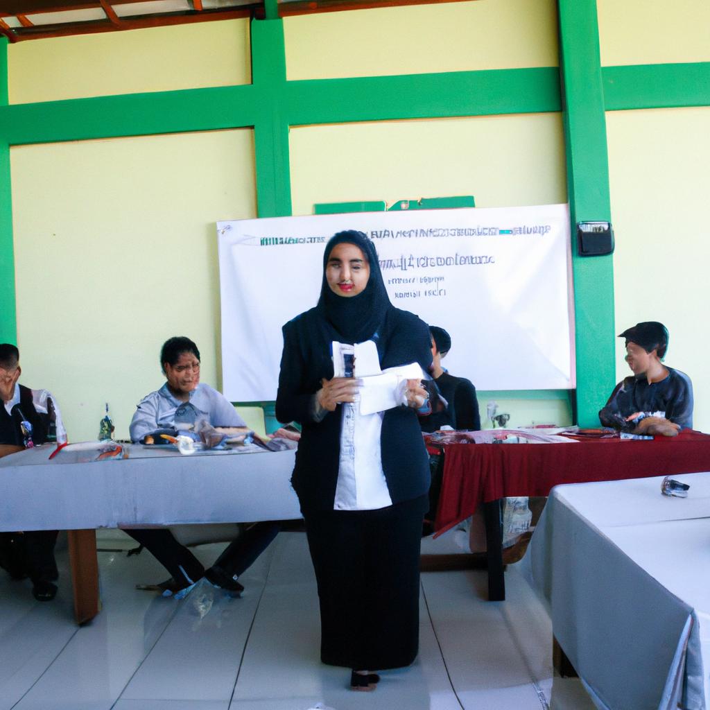 Person speaking at debate competition
