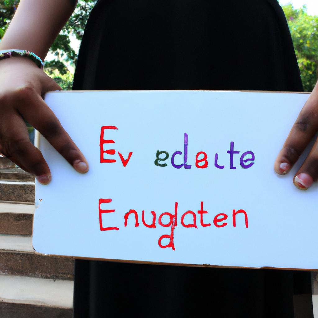 Person advocating for equal education